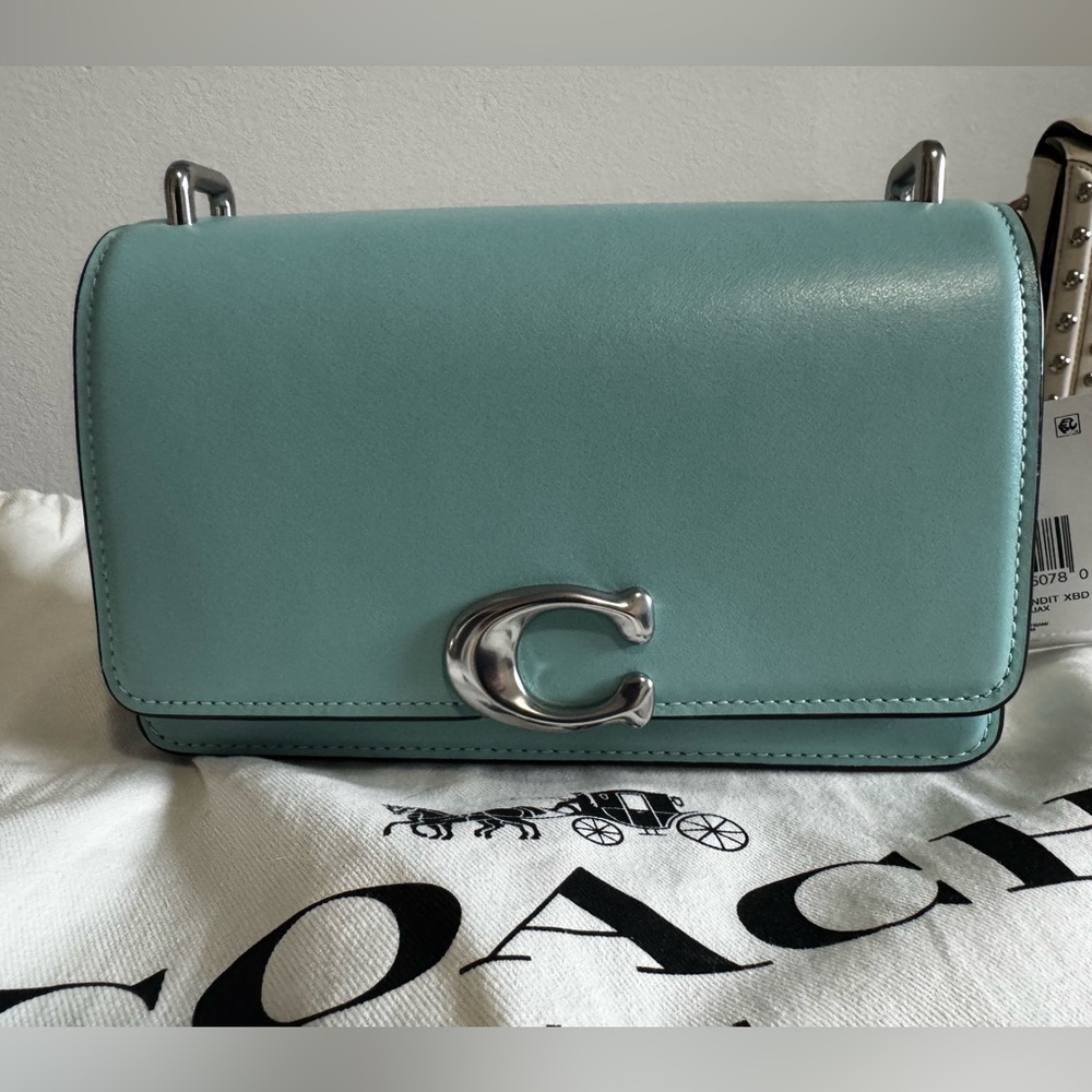 Coach Bandit Crossbody. Silver/faded blue.  NWT